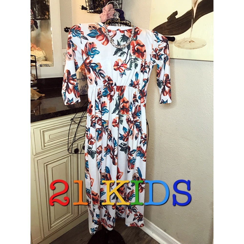 FOREVER 21 KIDS FLORAL MAXI DRESS | SIZE 10 | EUC